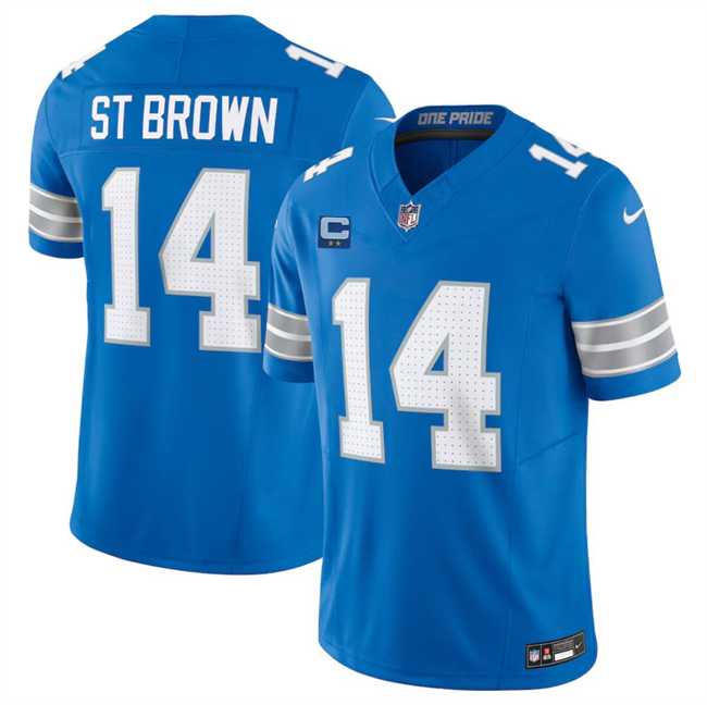 Men & Women & Youth Detroit Lions #14 Amon-Ra St. Brown Blue 2024 F.U.S.E. With 2-Star C Patch Vapor Limited Stitched Jersey->detroit lions->NFL Jersey